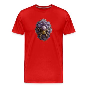 Spinne - Männer Premium Bio T-Shirt - Rot - Vorne - Damien (186cm)