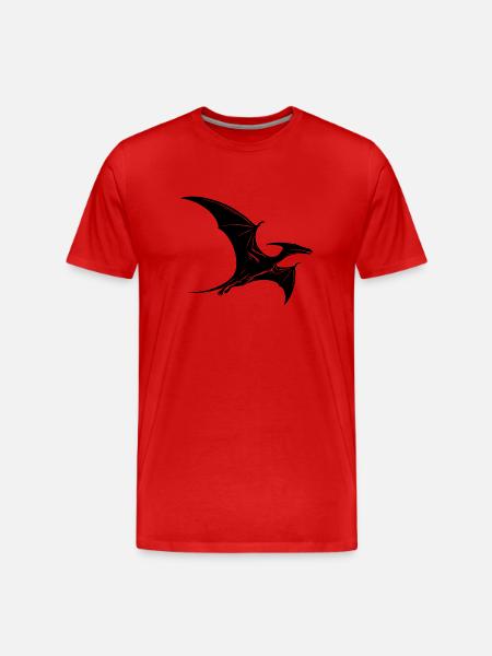 Dino Pteranodon Flying Dinosaur Pterosaur - Men's Premium Organic T-Shirt - red