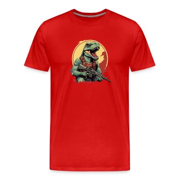 Fusil Dino T-Rex - T-shirt bio Premium Homme - rouge - Devant - Damien (186cm)