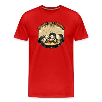 Drunken Mole Company - Männer Premium Bio T-Shirt - Rot - Vorne - Damien (186cm)
