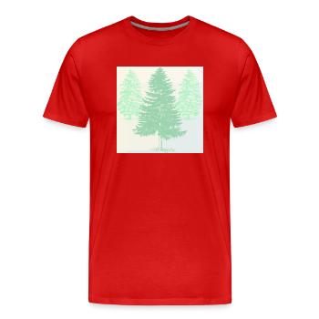 Pins aux couleurs pastel. - T-shirt bio Premium Homme - rouge - Devant - Damien (186cm)