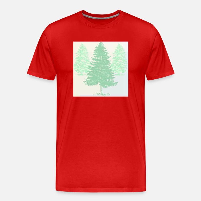 Pastellfarbene Kiefern. - Männer Premium Bio T-Shirt - Rot