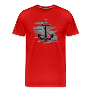 Anker - Männer Premium Bio T-Shirt - Rot - Vorne - Damien (186cm)