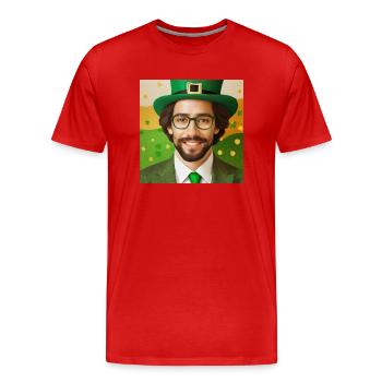 saint patrick - T-shirt bio Premium Homme - rouge - Devant - Damien (186cm)