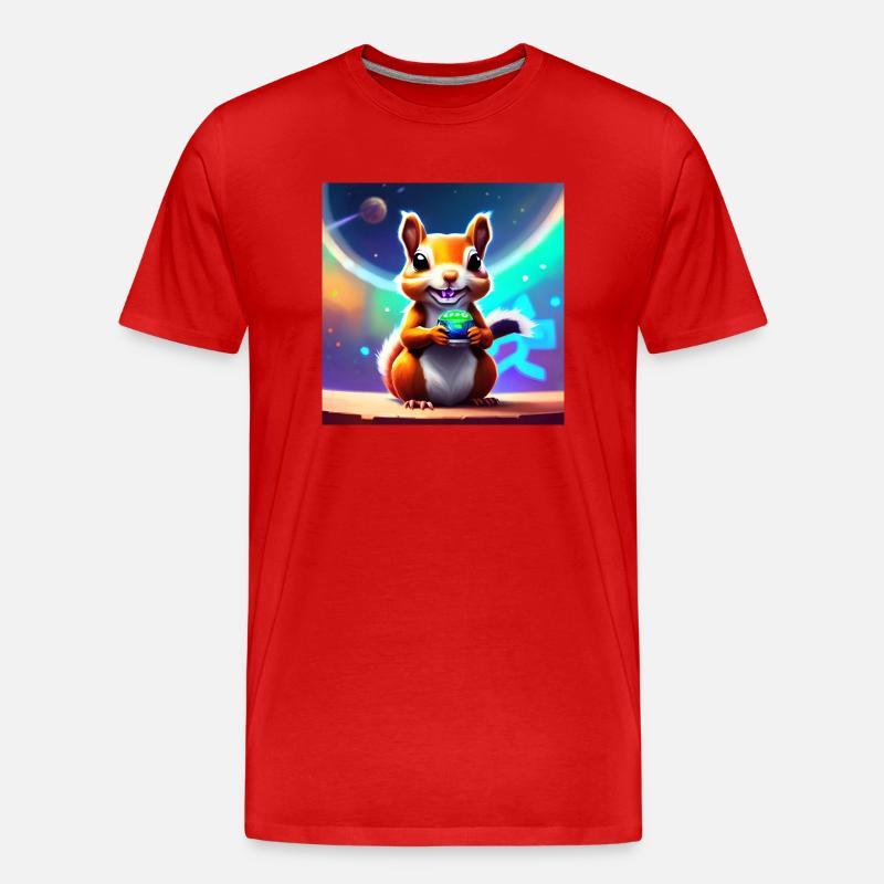 Hörnchen - Männer Premium Bio T-Shirt - Rot