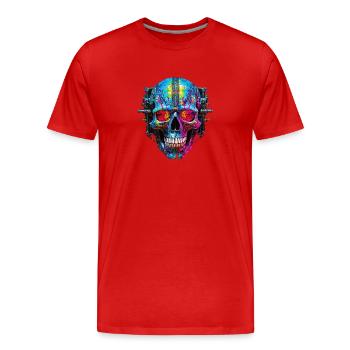 Painted Cyborg - Men's Premium Organic T-Shirt - red - Front - Damien (186cm)