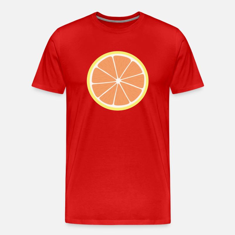 Grapefruit-Scheibe - Männer Premium Bio T-Shirt - Rot