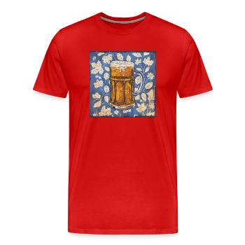 Beer Garden Munich Octobre Bavière Bière Célébrer Festival - T-shirt bio Premium Homme - rouge - Devant - Damien (186cm)