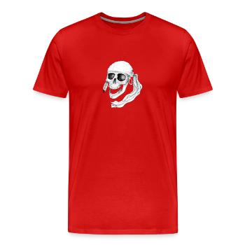 Crâne de pirate - T-shirt bio Premium Homme - rouge - Devant - Damien (186cm)