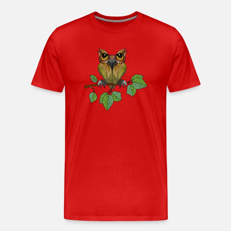 Bunter Vogel - Männer Premium Bio T-Shirt - Rot