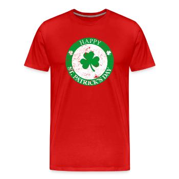 Happy St Patricks day - Men's Premium Organic T-Shirt - red - Front - Damien (186cm)