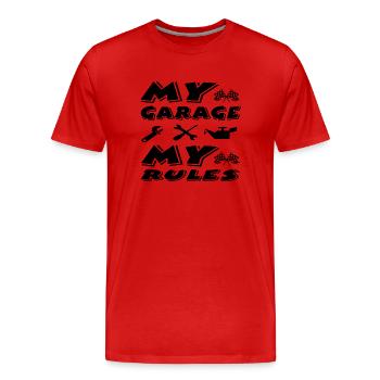 Garage - T-shirt bio Premium Homme - rouge - Devant - Damien (186cm)