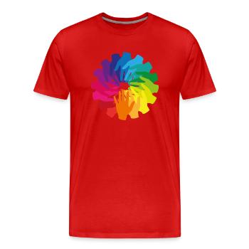 Diversity - Vielfalt ist alles! - Männer Premium Bio T-Shirt - Rot - Vorne - Damien (186cm)