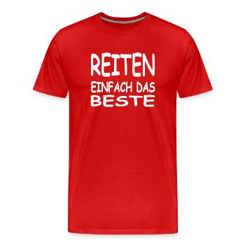 Reiten - Männer Premium Bio T-Shirt - Rot - Vorne - Damien (186cm)