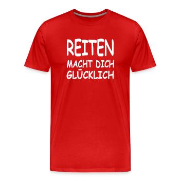 Reiten - Männer Premium Bio T-Shirt - Rot - Vorne - Damien (186cm)