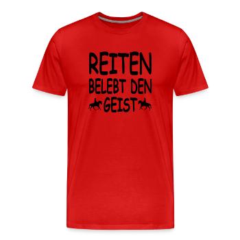 Reiten - Männer Premium Bio T-Shirt - Rot - Vorne - Damien (186cm)