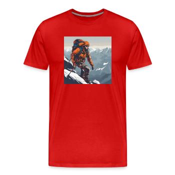 Bergsteigen - Männer Premium Bio T-Shirt - Rot - Vorne - Damien (186cm)