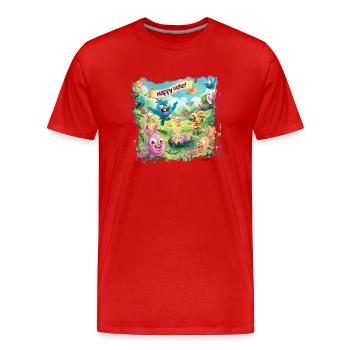 Osterwelt - Männer Premium Bio T-Shirt - Rot - Vorne - Damien (186cm)