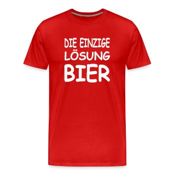 Bier - Männer Premium Bio T-Shirt - Rot - Vorne - Damien (186cm)