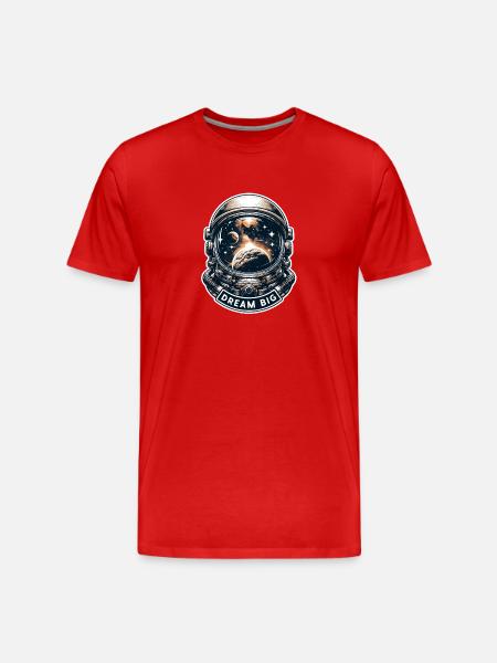 Dream Big - Astronaut Illustration - Men's Premium Organic T-Shirt - red