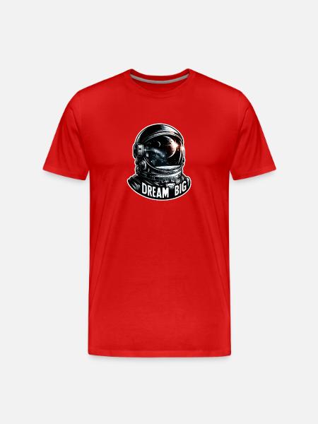Dream Big - Astronaut Illustration - Men's Premium Organic T-Shirt - red