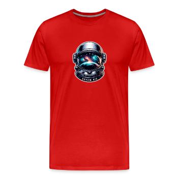 Dream Big - Astronaut Illustration - Men's Premium Organic T-Shirt - red - Front - Damien (186cm)
