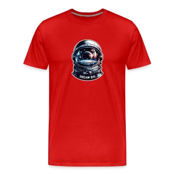 Dream Big - Astronaut Illustration - Men's Premium Organic T-Shirt - red - Front - Damien (186cm)