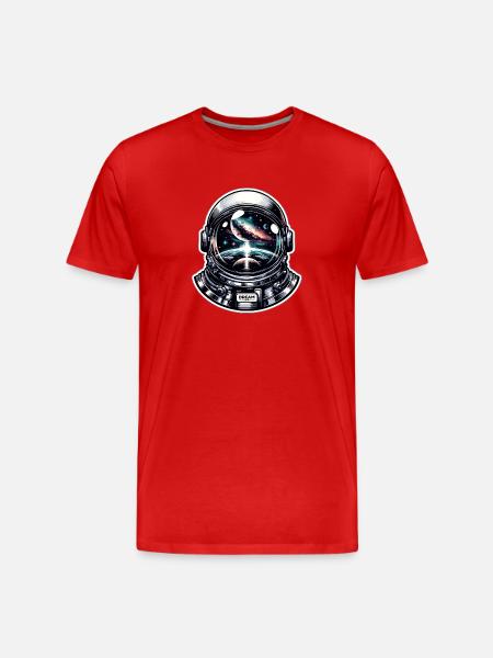 Dream Big - Astronaut Illustration - Men's Premium Organic T-Shirt - red