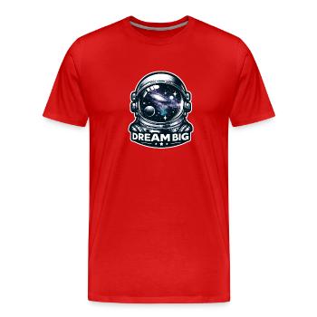Dream Big - Astronaut Illustration - Men's Premium Organic T-Shirt - red - Front - Damien (186cm)