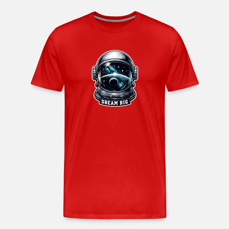 Dream Big - Astronaut Illustration - Männer Premium Bio T-Shirt - Rot