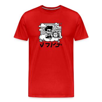 Retro Gamer Vibes - Men's Premium Organic T-Shirt - red - Front - Damien (186cm)