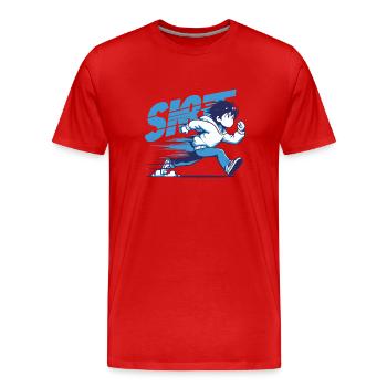 Dynamic Runner illustration - Men's Premium Organic T-Shirt - red - Front - Damien (186cm)