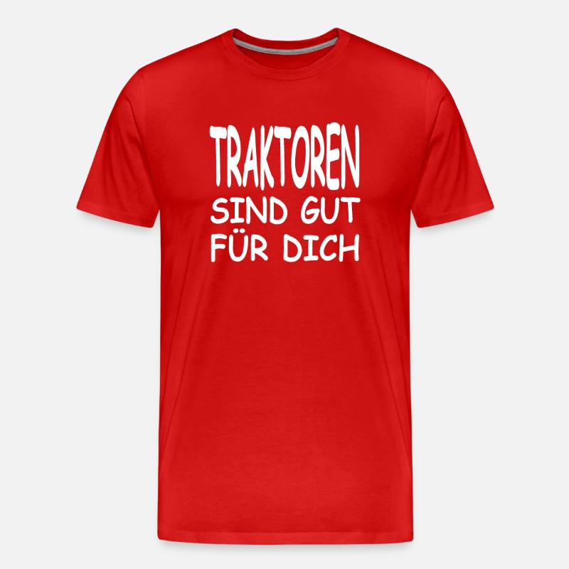 Traktor - Männer Premium Bio T-Shirt - Rot