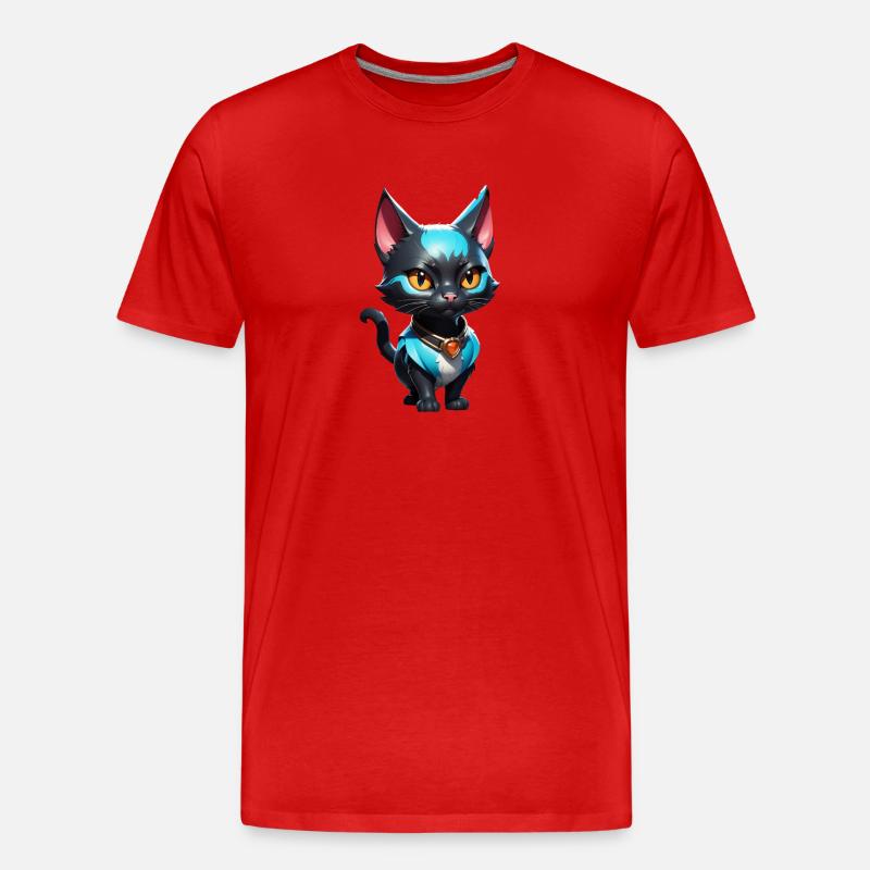 Katze Comic süß - Männer Premium Bio T-Shirt - Rot