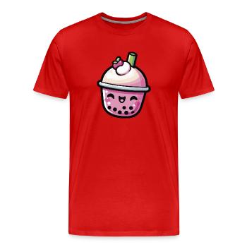 Niedlicher Kawaii Boba Milchtee - 1 - Männer Premium Bio T-Shirt - Rot - Vorne - Damien (186cm)