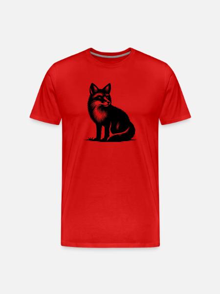 Niedlicher schlauer Fuchs - Männer Premium Bio T-Shirt - Rot