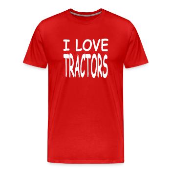 Tracteur - T-shirt bio Premium Homme - rouge - Devant - Damien (186cm)