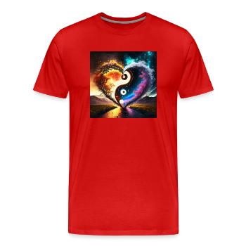 Firefly love ying yang - Men's Premium Organic T-Shirt - red - Front - Damien (186cm)