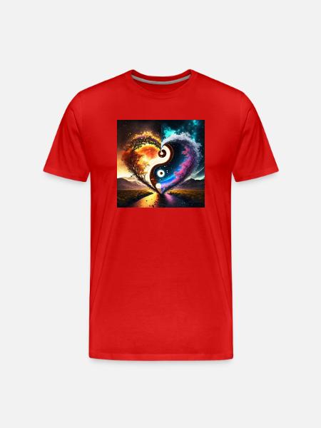 Firefly love ying yang - Men's Premium Organic T-Shirt - red