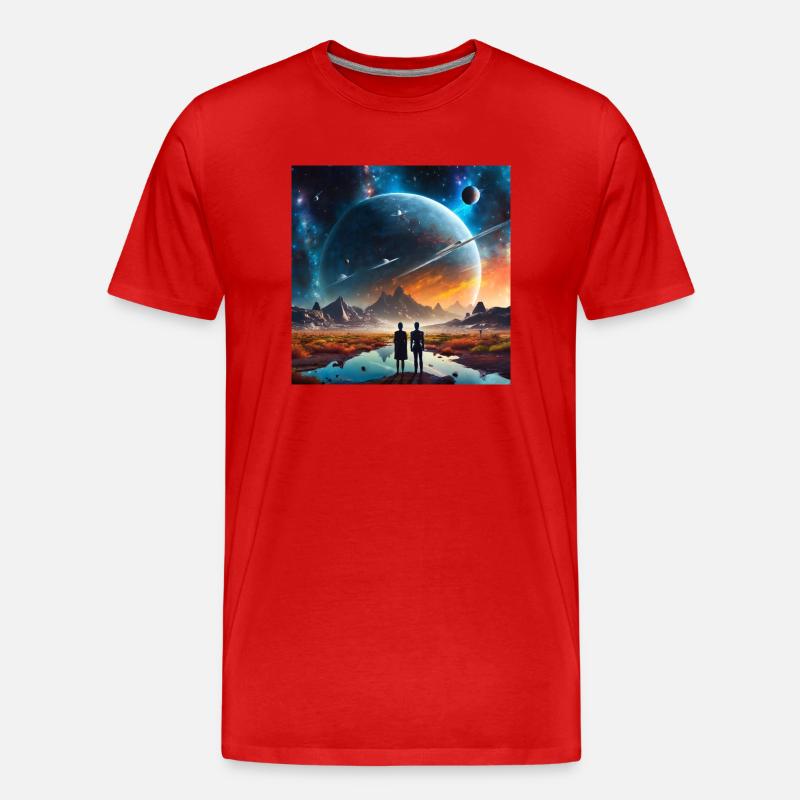 Außerirdisches Glühwürmchen 24974 - Männer Premium Bio T-Shirt - Rot