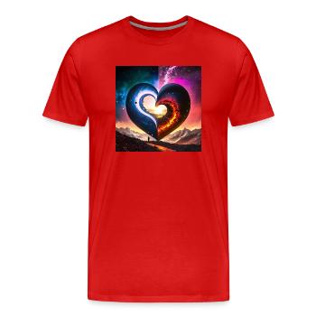 Firefly love ying yang - Men's Premium Organic T-Shirt - red - Front - Damien (186cm)