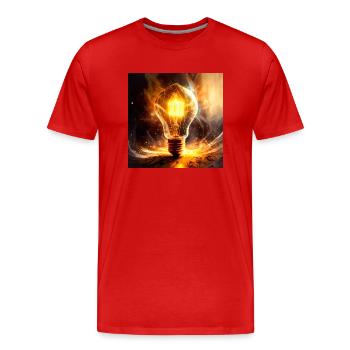 Firefly designed in incandescent - Men's Premium Organic T-Shirt - red - Front - Damien (186cm)