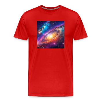 Firefly Galaxy - Men's Premium Organic T-Shirt - red - Front - Damien (186cm)