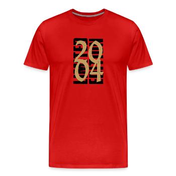 Millésime 2004 - T-shirt bio Premium Homme - rouge - Devant - Damien (186cm)