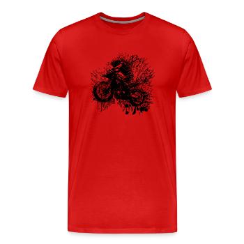 Rennsport Motorrad Geländefahrt Splash Style - Männer Premium Bio T-Shirt - Rot - Vorne - Damien (186cm)