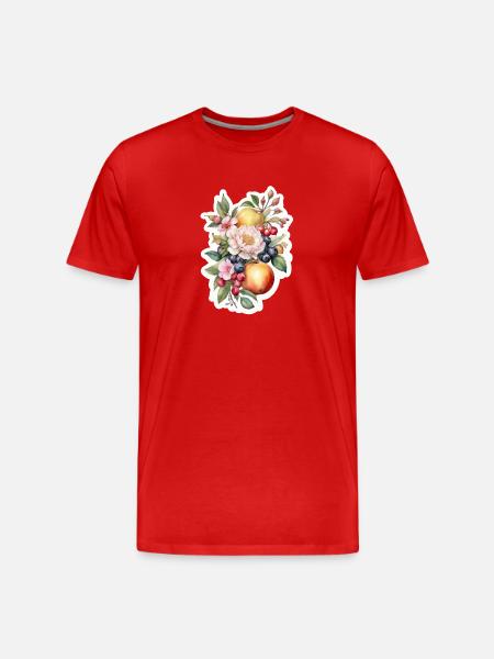 Fleurs et fruits - T-shirt bio Premium Homme - rouge