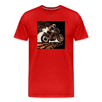Caferacer orange - Männer Premium Bio T-Shirt - Rot - Vorne - Damien (186cm)