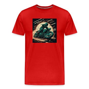 Caferacer dunkelgrün - Männer Premium Bio T-Shirt - Rot - Vorne - Damien (186cm)