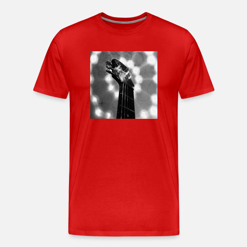 Guitar-Head (black&white) - Männer Premium Bio T-Shirt - Rot