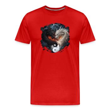 Dragon3 - Men's Premium Organic T-Shirt - red - Front - Damien (186cm)